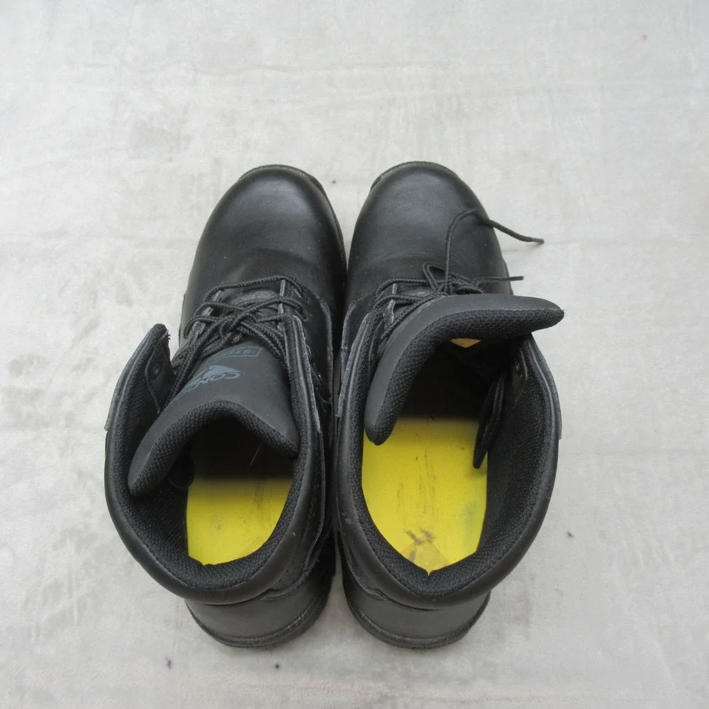 Condor Men 12 Work Boots Black Leather Steel Toe Lace Up Rain Slip Resistant NEW